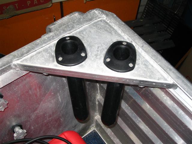 Dual transom corner rod holders